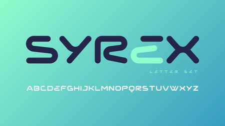 Vector rounded sans serif font, uppercase letter set, alphabet, typographyのイラスト素材