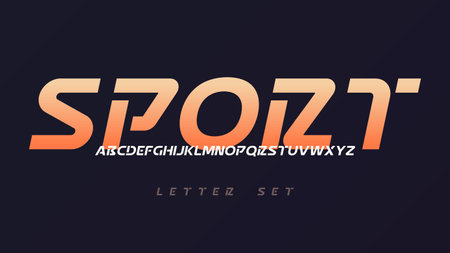 Vector modern sans serif font, uppercase letter set, alphabet, typographyのイラスト素材