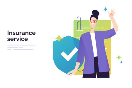 Vector illustration on a subject of service of insurance and protectionのイラスト素材