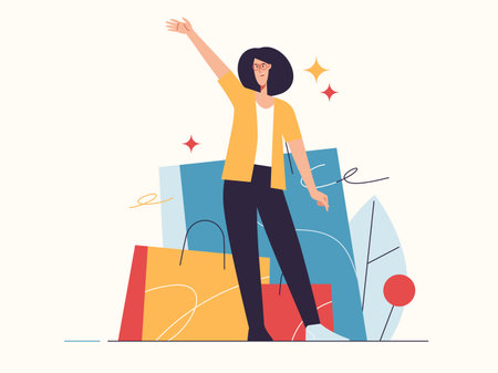 Vector illustration on the subject of e-commerce, sale, promotions, online shoppingのイラスト素材