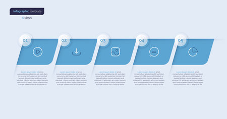 Vector infographic template composed of 5 elementsのイラスト素材