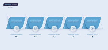 Vector infographic template composed of 5 elementsのイラスト素材