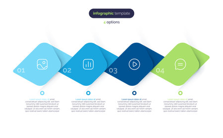 Vector infographic template composed of 4 elementsのイラスト素材