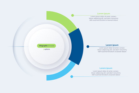Three option circle infographic diagram. Vector illustrationのイラスト素材