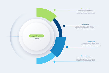 Four option circle infographic diagram. Vector illustrationのイラスト素材