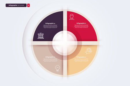 Four option cycle infographic chart. Vector illustrationのイラスト素材