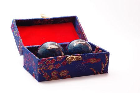 Cased chinese baoding ballsの写真素材