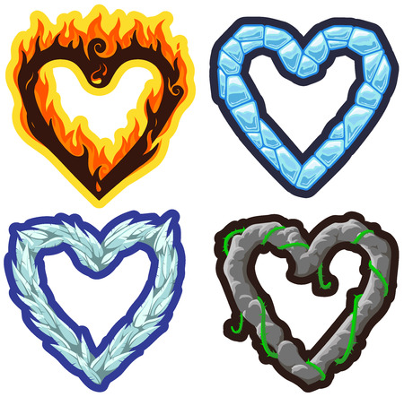 Vector elemental heartsのイラスト素材
