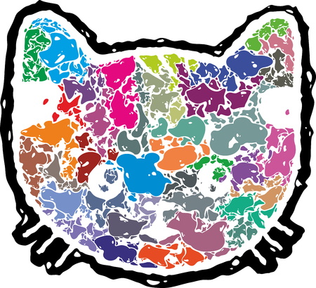 Abstract kittens faceのイラスト素材