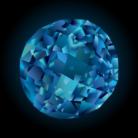 Art with blue shiny faceted topazのイラスト素材