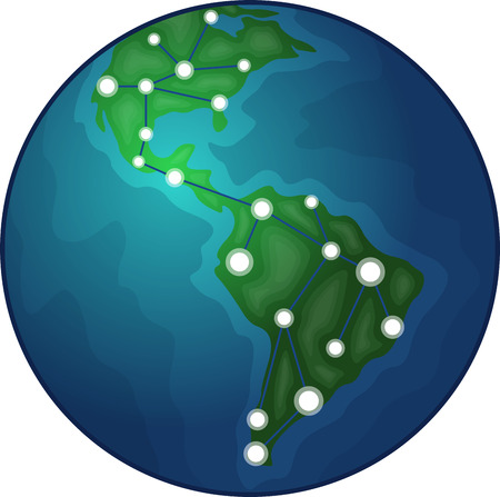 Blue Planet with graph on white backgroundのイラスト素材