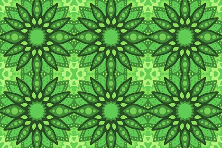 Beautiful green background with square abstract seamless patternのイラスト素材