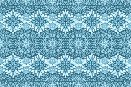 Beautiful winter christmas background with abstract seamless blue icy pattern with snow flakesのイラスト素材