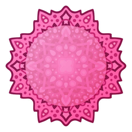 Beautiful illustration with pink single abstract pattern isolated on the white background and copy spaceのイラスト素材