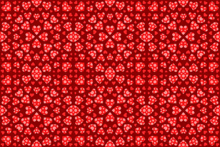Beautiful red web background for valentines day with abstract romantic seamless pattern with heart...