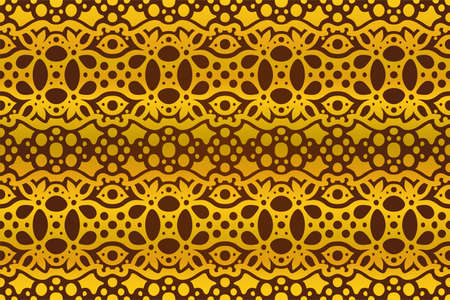 Beautiful illustration with abstract golden seamless pattern on the dark purple backgroundのイラスト素材