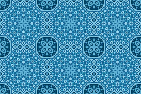 Beautiful blue web background with abstract geometric seamless pattern