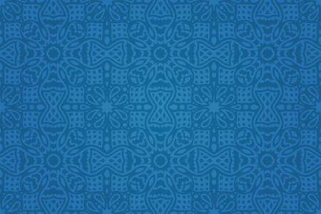 Beautiful vector background with colorful blue seamless patternのイラスト素材