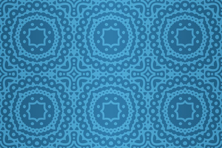 Beautiful vector web background with abstract colorful blue seamless patternのイラスト素材