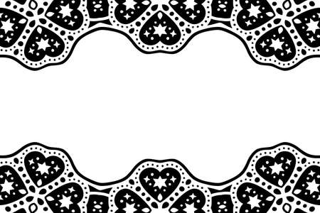 Beautiful monochrome valentines day vector background with black pattern and white copy spaceのイラスト素材