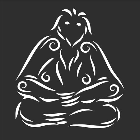 Beautiful monochrome vector illustration with white hand drawn sloth silhouette isolated on the gray backgroundのイラスト素材