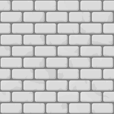 Vector seamless pattern of a white brick wall textureのイラスト素材