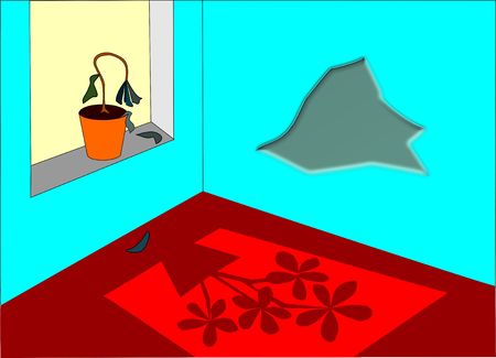 flower with a magic shadowの写真素材