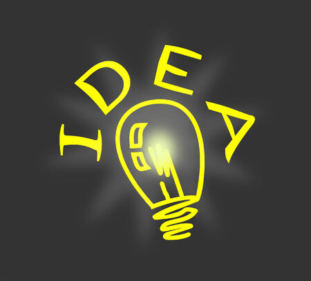 Bulb light ideaの写真素材