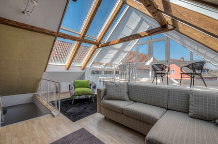 Loft extension with partial glazing