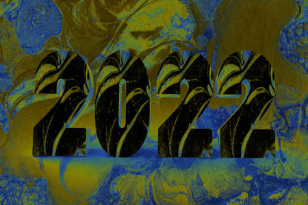 2022, 3D digits, abstract, new yearの写真素材