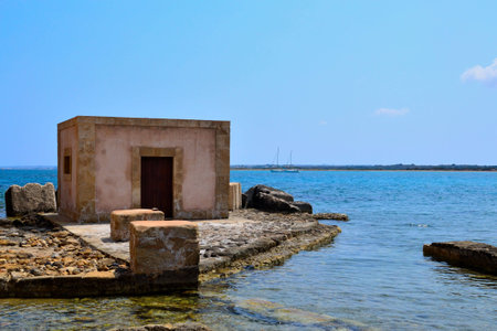 Abandoned Tuna in Vendicari, Sicilyの写真素材