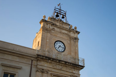 The clock tower, Avola, Syracuseの写真素材