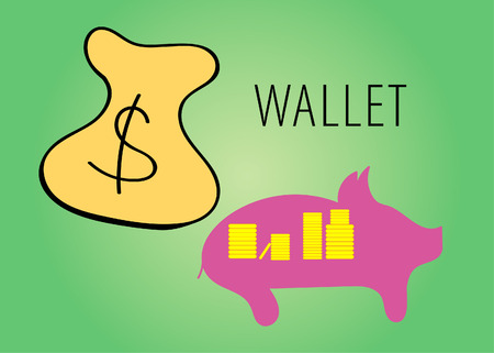 the wallet illustrationのイラスト素材