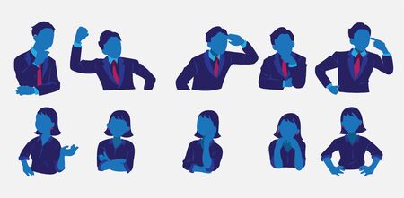 business people illustration kit setsのイラスト素材