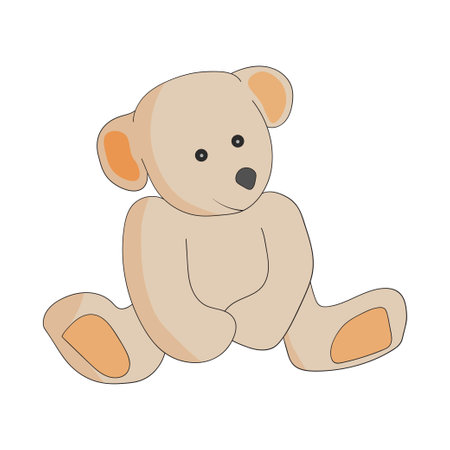 teddy bear vector illustration cartoon bear doll design in flat color modern cartoonのイラスト素材