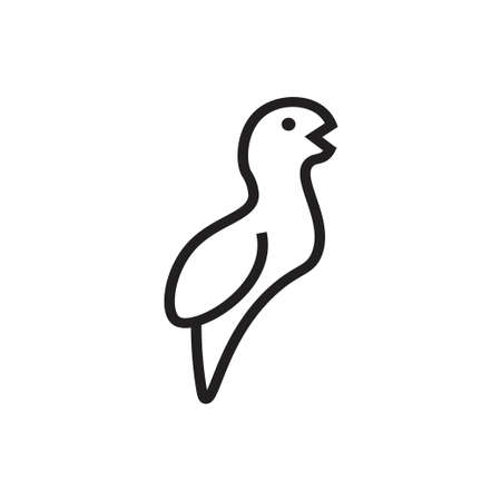 Birds silhouette vector illustration design in modern simple vector lines icon logo black and whiteのイラスト素材