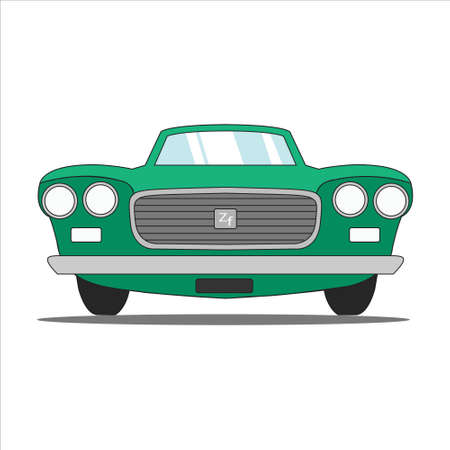 vintage classic car vector illustration flat color designのイラスト素材