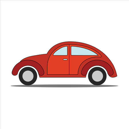 vintage classic car vector illustration flat color designのイラスト素材