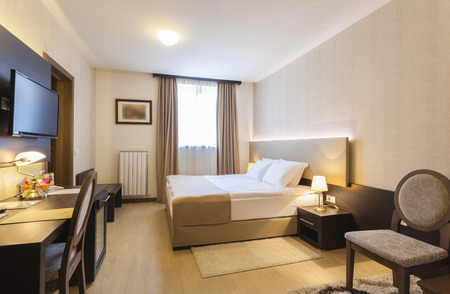 Bright hotel room interiorの写真素材