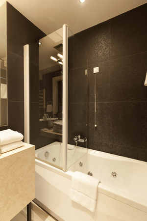 Modern hotel bathroom interiorの写真素材