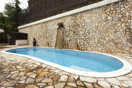 Modern residence swimming poolの写真素材