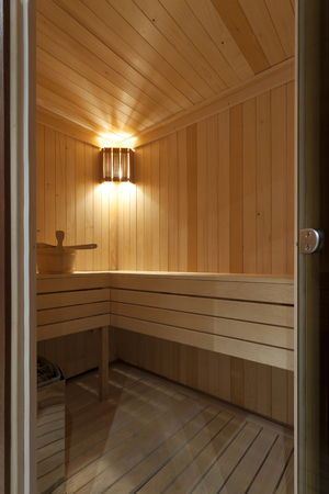 Private sauna in hotel roomの写真素材