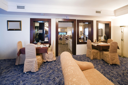 Small hotel dining roomの写真素材