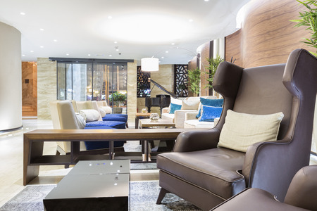 Elegant hotel lobby interior