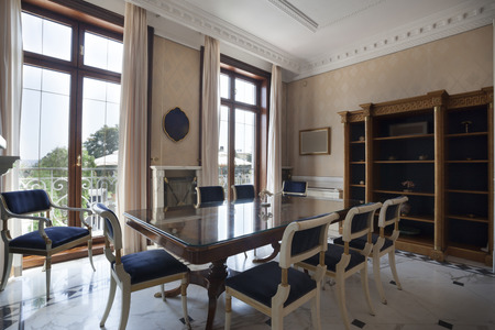 Dining room in luxury villaの写真素材