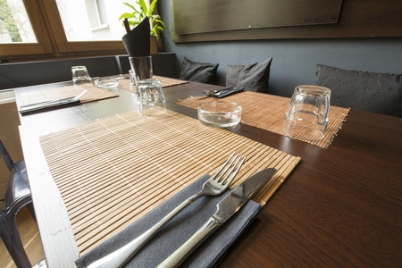 Modern asian restaurant interiorの写真素材