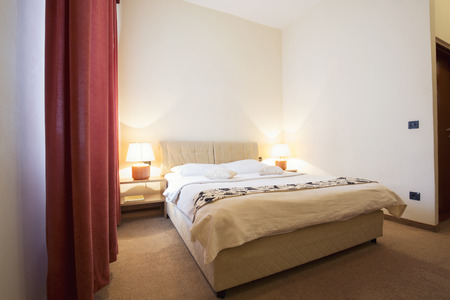 Modern hotel bedroom interiorの写真素材
