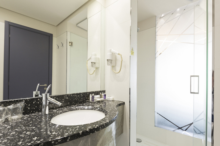 Modern hotel bathroom interiorの写真素材