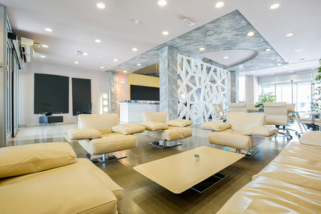 Modern luxury hotel lobby interiorの写真素材