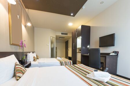 Interior of a hotel bedroom